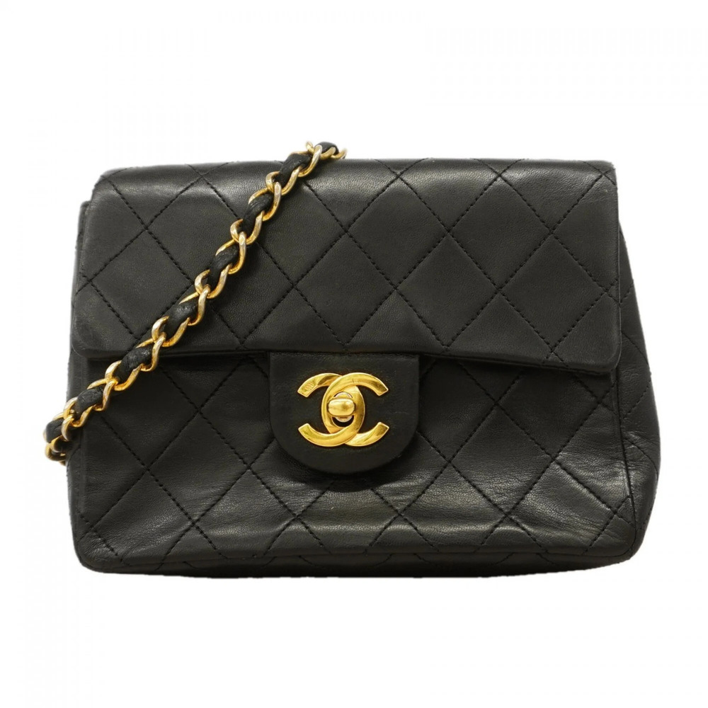 Chanel Matelassé Chain Shoulder Bag, Lambskin, Black, Women's - Picture 1 of 10
